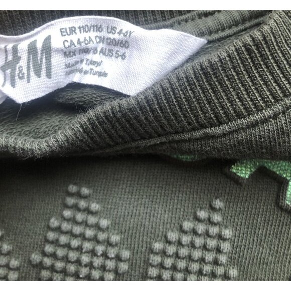 H&M 4-6 Green Dinosaur Sweatshirt - Picture 3 of 4